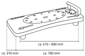 Ridder - Fürdőkád ülőke kapaszkodóval 31x70 cm fehér