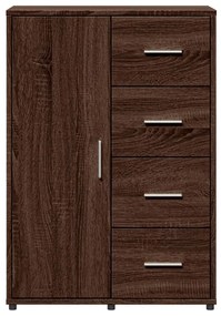 2 db barna tölgy színű szerelt fa tálalószekrény 60x31x84 cm