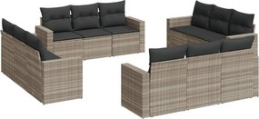 vidaXL 12 részes világosszürke polyrattan kerti ülőgarnitúra párnával