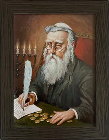 Vászonkép 29x22 Pénzszámláló Zsidó Wenge Keret