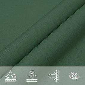 sötétzöld háromszögű oxford-szövet napvitorla 3,6 x 3,6 x 3,6 m