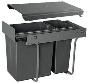 Hulladékgyűjtő GTV Practi Eco 300, szelektív, manuális működés, 300mm-es elembe, lágy záródás, 10+20 L edénnyel, fedéllel