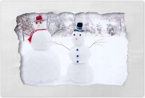 Poszterek 90x60 Hóemberek Tél Hó Fehér