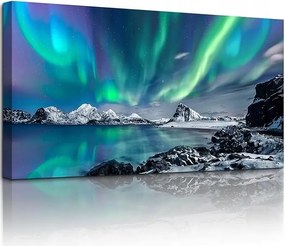 Északi Fény Vászonkép 50x100cm Modern Hyidecorart Nappaliba