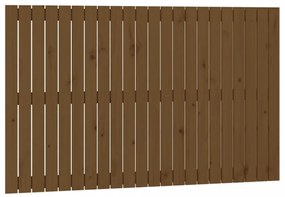 mézbarna tömör fenyőfa fali fejtámla 140x3x90 cm