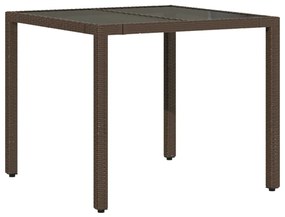 3 részes barna polyrattan kerti bisztrógarnitúra párnákkal