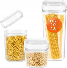 Élelmiszer Tartály Ömlesztett Fűszerek Fedéllel Műanyag 3db