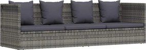 vidaXL szürke polyrattan kerti ágy 200 x 60 cm