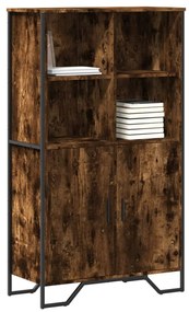 füstös tölgy színű szerelt fa magasszekrény 79,5x35,5x137,5 cm