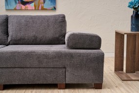 3 személyes kanapéágy Perenna Chenille - Szürke