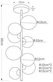 Globo 56133-8D - LED Csillár rúdon RIHA 8xG9/3W/230V