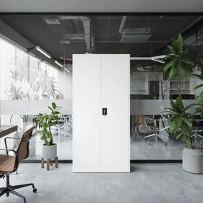 Fém iratszekrény JAN, 900 x 1850 x 400 mm, fehér