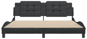 fekete műbőr ágykeret matrac nélkül Zadar 180x200 cm