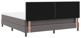 Boxspring ágy szürke színben, szuper king méret, műbőr