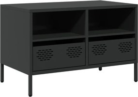 vidaXL fekete hidegen hengerelt acél TV-szekrény 68 x 39 x 43,5 cm