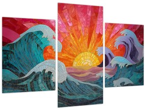 Kép - Hullámmozaik (90x60 cm)