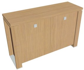 Verno+ S alacsony szekrény 140 x 46 x 90 cm, világos tölgy / barna