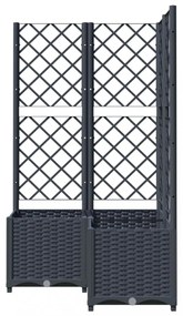 sötétszürke PP rácsos kerti ültetőláda 80 x 80 x 136 cm