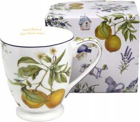 Elegáns Queen Isabell porcelán jumbo bögre citrom levendula motívummal