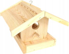 Kézzel készített fa madáretető 24,5x23,5x16,5 cm-es méretben