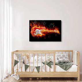 Kép - Gitár a lángokban (90x60 cm)