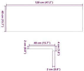 ablakpárkányok 2 db sötétbarna 120x40x2 cm tömör fa tölgyfa