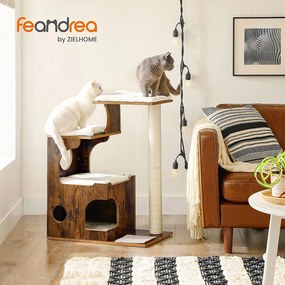 Feandrea 88 cm-es macska kaparó, macskatorony 3 ággyal és barlanggal