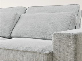 Világosszürke zsenília sarokkanapé (bal oldali-L alakú) Kirou – Maison de Rêve