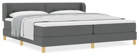 Boxspring Ágy Matraccal - Sötétszürke, 200x200 cm Szövet