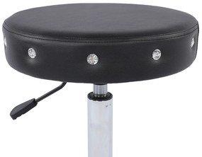 HC1102CN Fekete modern műbőr szék krómozott lábbal