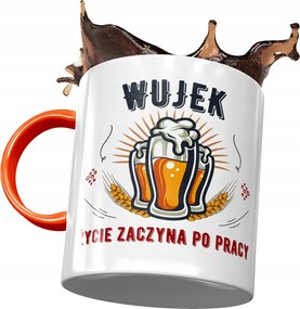 Narancssárga bögre Bácsi bácsinak Ajándék fényképes nyomtatással