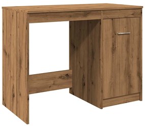 kézműves tölgy színű szerelt fa íróasztal 100 x 50 x 76 cm