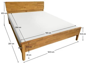 Franciaágy 160 cm Novedades (természetes) (ágyráccsal). 1116426