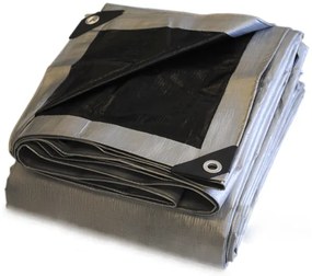 Takaró ponyva szürke - fekete 10x12 m 260 g/m2