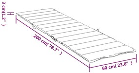 élénkzöld oxford szövet napozóágy párna 200 x 60 x 3 cm