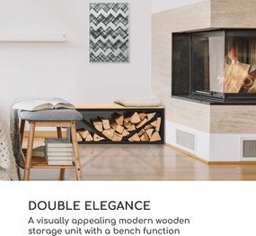 Blumfeldt Kindlewood L Black, fa állvány, pad, 104 × 40 × 35 cm, bambusz, cink