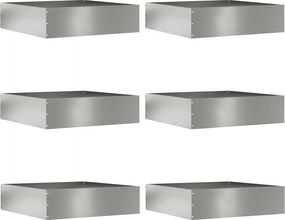 vidaXL Fűszegélyezés 6 pcs Ezüst 50 x 50 x 13 cm Horganyzott acél