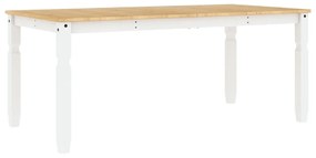 Corona fehér tömör fenyőfa ebédlőasztal 180 x 90 x 75 cm