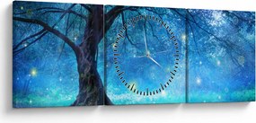 Kép - Misztikus erdő (órával) (90x30 cm)