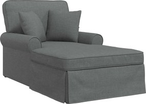 vidaXL Fotel Loungba Szoknyával párnával 3 pcs Sötétszürke szövet
