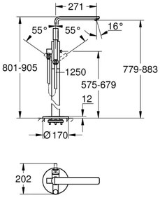 GROHE 23792001 - LINEARE 271 mm kádcsaptelep, fényes króm