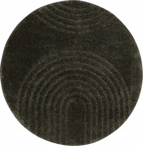 Kerek Szőnyeg Nappaliba Sypilani Art Deco Grafit Shaggy Akra átm. 160 cm