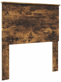 vidaXL Ágykeret fejtámlával Füstölt tölgy 75 x 190 cm Tömör fenyőfa