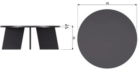 Fekete kerek dohányzóasztal ø 90 cm Fries – WOOOD