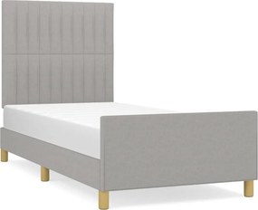 vidaXL világosszürke szövet ágykeret matrac nélkül 100x200 cm