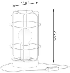 Sollux SL.1265 - Asztali lámpa GOTTO 1xE27/15W/230V fekete