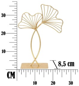 Leaf Glam aranyszínű dekoráció, magasság 35 cm - Mauro Ferretti