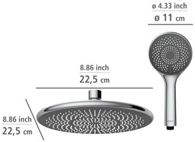 WENKO 25310100 - Zuhanykészlet Víztakarékos rendszer rozsdamentes acél/fényes króm