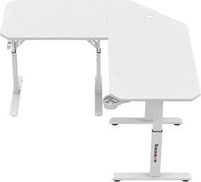 Sarok gamer asztal állítható magasság 140 x 140 x 79 cm fehér