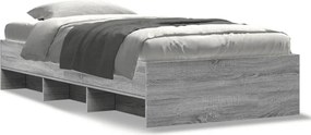 vidaXL sonoma tölgyszínű szerelt fa ágykeret 75 x 190 cm